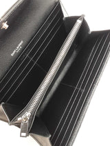 Yves Saint Laurent Cassandre Black Matelassé Leather Flap Wallet Fw0925ooxdu