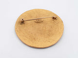 Chanel Cc Logo Gold-tone Hammered Finish Brooch Fw1025lrzdu