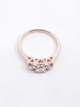 1.14 Cttw Diamond 14k Rose Gold Three-stone Ring W/cert 3.2g Sz 6.5 Fw0226lpxzdu