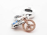 Pandora .925 Silver 2.9g Peace Dangle Charm 1025lxde