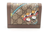 Gucci X Disney Gg Supreme Monogram Donald Duck Card Case Wallet Eb0125lrxsa