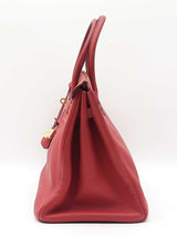Hermès Birkin 35 Handbag In Rubis Red Clemence Leather 2009 Fw1026crxzdu