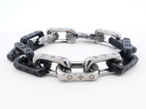 Louis Vuitton Monogram Chain Bracelet In Stainless Steel Size M Fw0526lrxdu