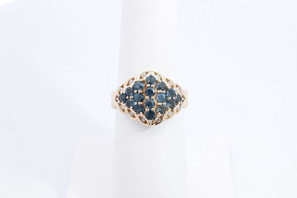 Sapphire & Diamond Ring In 14k Yellow Gold 4 Grams Size 6 Eb1124exdu