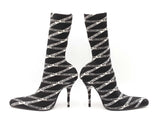 Balenciaga Losange Knife Boots In Black Logo Spandex Size Eu 38.5 Fw0925lzxdu
