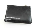Off White "For Belongings" Pouch In Black Leather Fw1125rxde