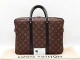 Louis Vuitton Porte-documents Voyage Briefcase In Monogram Macassar Coated Canvas & Leather Fw0726irxdu