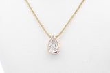 0.75ctw Pear Shaped Diamond Necklace 14k Yellow Gold 3.6g 18 Inch Eb1225crxsa