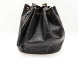 Hermes Market Noir Black Ostrich Drawstring Bucket Bag Do1225oxzxde