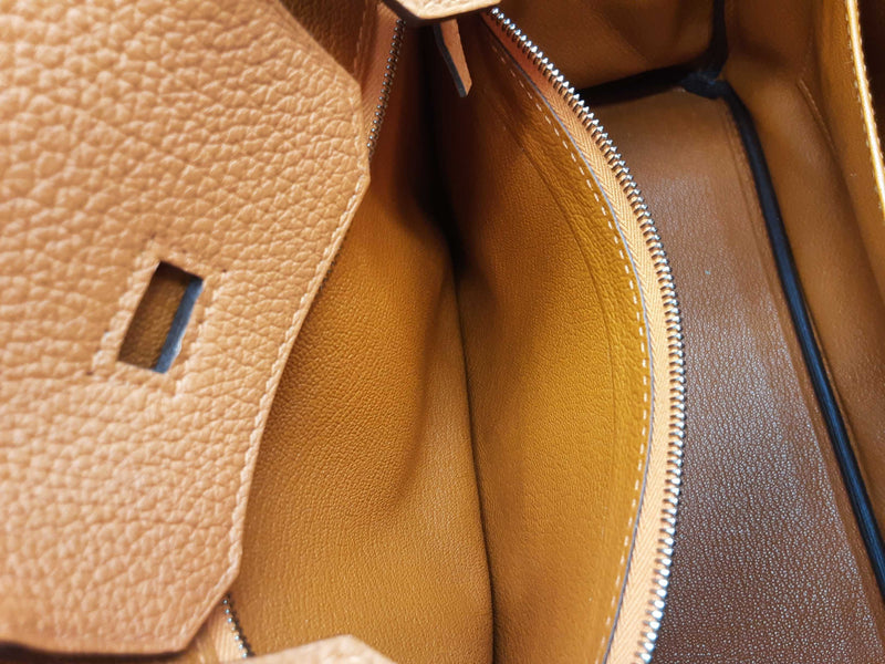 Hermes Birkin 30 Orange Clemence Palladium Hardware Handbag Do0825llxzxde