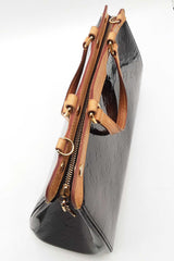 Louis Vuitton Brea Mm Handbag In Monogram-embossed Burgundy Vernis Fw0526pzxdu