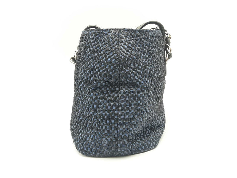 Chanel Deauville 2-way Blue And Black Raffia Tote Bag Sd0925lzxzsa