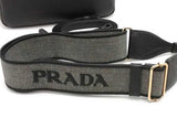 Prada Vitello Daino Black Leather Double Zip Camera Crossbody Bag Eb1026sxzsa