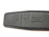 Hermes Noir Black Etoupe Gray Reversible Belt Size 90 Do0125oxzde