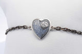 Gucci Interlocking G Enamel Heart Bracelet Sterling Silver 4g 7 Inch Eb1124crsa