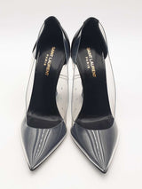 Saint Laurent Opyum Clear Pvc & Black Patent Leather Pumps Size 39 Eb0426oxzsa