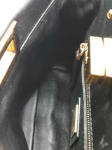 Fendi Peek-a-boo Black Leather Top Handle Bag Eb0426cxzde