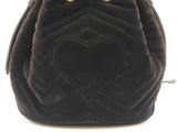 Gucci Marmont Bucket Bag In Matelassé Black Velvet Fw0825lrxdu