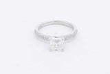1.12ctw Asscher Cut Diamond Ring In 14k White Gold 2.6 Grams Size 4 Eb0525lpzxsa