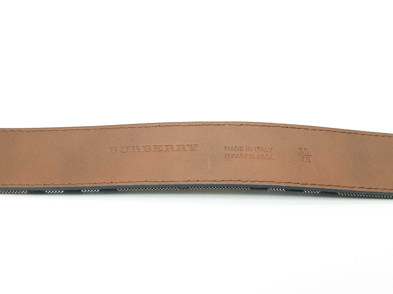 Burberry Horseferry Signature Check Canvas Leather Belt Size 75/30 Do0724rxde