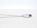 0.50 Cttw Blue Diamond & 14k White Gold Necklace 3.4 Grams 16 Inches Fw0325lxidu