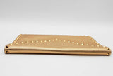 Valentino Garavani Rockstud Gold Metallic Leather Envelope Clutch Eb0726wxzsa