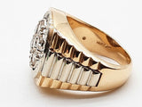 1.4 Cttw Natural Diamonds 14k Two Tone Gold 21.0g Ring Size 10.5 Do0626licrde