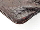Gucci Britt Wristlet In Dark Brown Guccissima Embossed Leather Fw0826lexdu