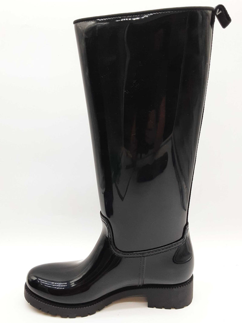 Moncler Ginger Stivale Black Rubber Tall Boots Size Eu 39 Do0225lcrde
