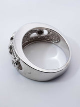 1.04 Cttw Diamond & 14k White Gold Etruscan-style Ring 7.5 Gram Sz 7 Fw0925wrzdu