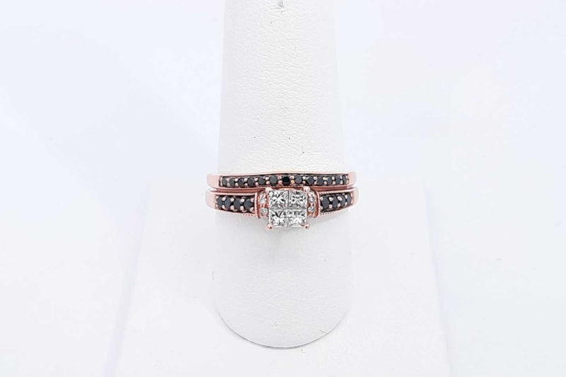 Approx. 0.2ctw Diamond Wedding Set In 14k Rose Gold 5.11g Size 8.25 Eb0124pxzsa