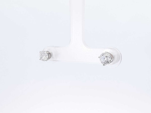 1.0 Cttw Diamond & 14k White Gold Stud Screwback Earrings 1 Gram Fw0725wxzdu