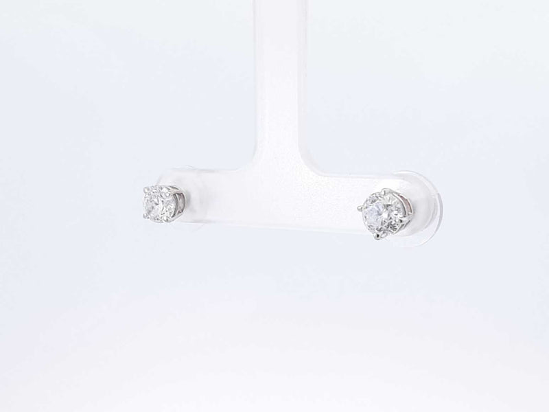 1.0 Cttw Diamond & 14k White Gold Stud Screwback Earrings 1 Gram Fw0725wxzdu