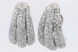 4.0cttw Diamond Stud Omega Back Earrings In 18k White Gold 18 Grams Eb0326loixsa