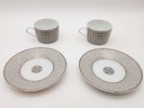 Hermes Mosaique Au 24 Gray Porcelain Cup Saucer Set 2 Do0426oxzde