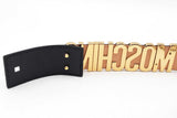 Moschino Logo Lettering Python Print Leather Belt Size 40 Eb0126rxdu