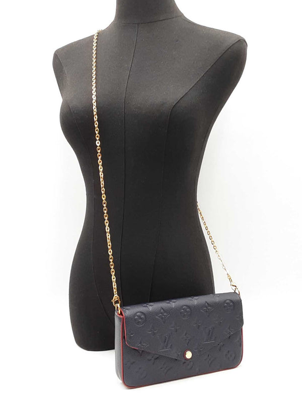 Louis Vuitton Pochette Félicie In Navy Monogram Empreinte Leather Fw0925izxdu
