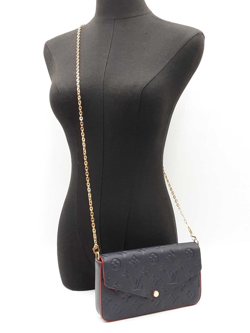 Louis Vuitton Pochette Félicie In Navy Monogram Empreinte Leather Fw0925izxdu