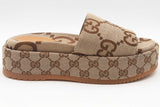 Gucci Macro Gg Monogram Canvas Platform Slides Size 38 Eb0726lxzsa