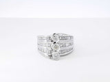 1.13 Cttw Diamond & 14k White Gold Multi-row Cocktail Ring 7.9 Grams Size 7 Fw0726rrxdu