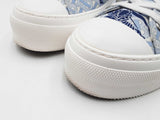 Burberry Equestrian Knight Sneakers In White & Blue Canvas Size 10.5 Fw0926wxzdu
