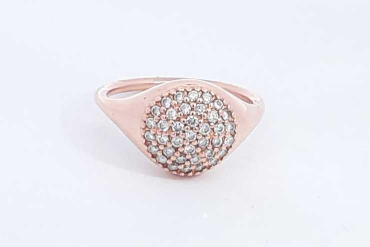 Approx. 0.37ctw Diamond Ring In 18k Rose Gold 5.27 Grams Size 7 Eb0724oxzsa