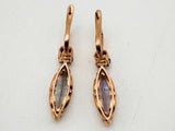 14k Rose Gold 7.8g Synthetic Sapphire Clasp Earrings Do1224oczde