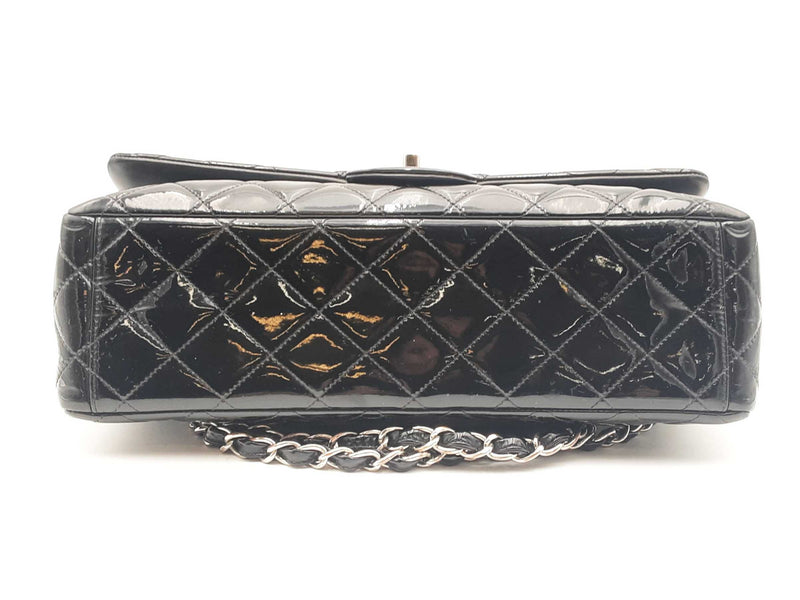 Chanel Classic Maxi Black Quilted Patent Leather Double Flap Bag Sd0825wzxzsa