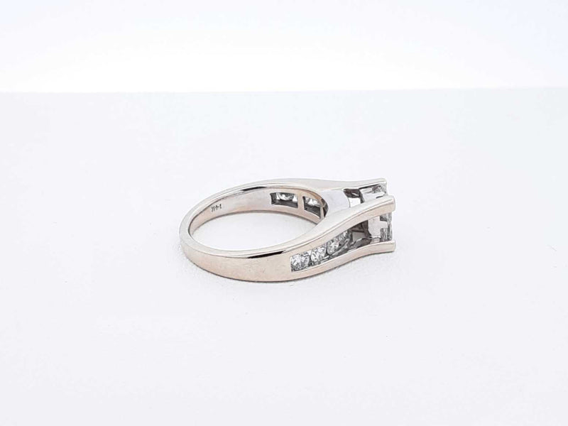 1.34 Cttw Diamond & 14k White Gold Engagement Ring 5.7 Grams Size 6 Fw1124wrxdu