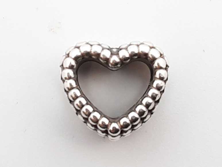 Pandora .925 Silver 3.2g Beaded Open Heart Charm Lh1025lxde