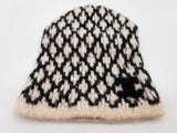 Chanel Cashmere Blend Black White Knitted Beanie Do0326wxzde