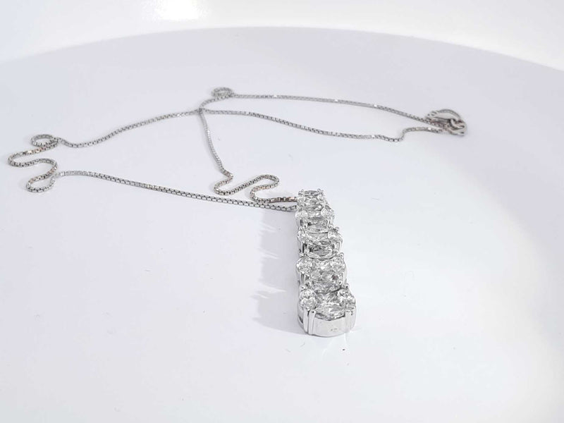 2.10 Cttw Diamond 14k White Gold 6 Grams Pendant Chain 16 In Aa0925pzxsa