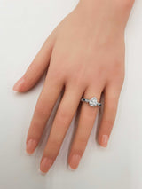 Vera Wang Love 0.88 Cttw Diamond, Sapphire, & 14k White Gold Engagement Ring 5.3 Grams Size 6.25 Fw0726erxdu