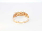 Diamond & 14k Yellow Gold Nugget Band 4.2 Grams Size 9.5 Fw0826pzxdu